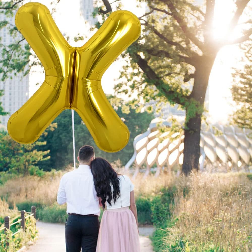 PARTY POINT Gold Foil Balloon Letter "X" 80cm – Celebration Balloon Party Supply - Image 2