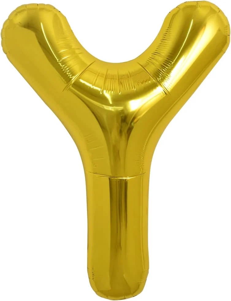 PARTY POINT Gold Foil Balloon Letter "Y" 80cm – Golden Shine Décor for Parties