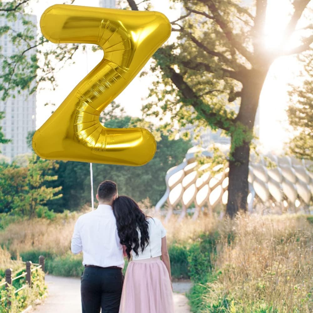 PARTY POINT Gold Foil Balloon Letter "Z" 80cm – Large Gold Party Decoration Balloon - Image 2