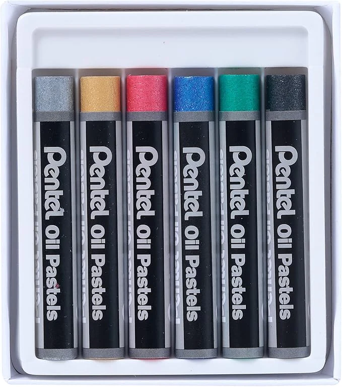 PENTEL Metallic Oil Pastels Set of 6 Assorted Colours - Image 2