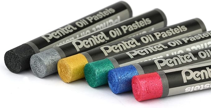 PENTEL Metallic Oil Pastels Set of 6 Assorted Colours - Image 3