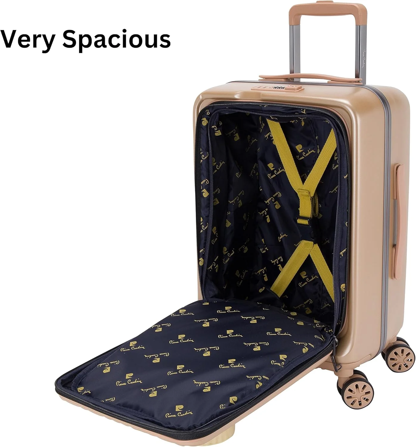 Pierre Cardin PC86326 19-Inch Hard Shell Laptop Trolley Bag with Front Laptop Pocket & TSA Lock – Champagne - Image 4