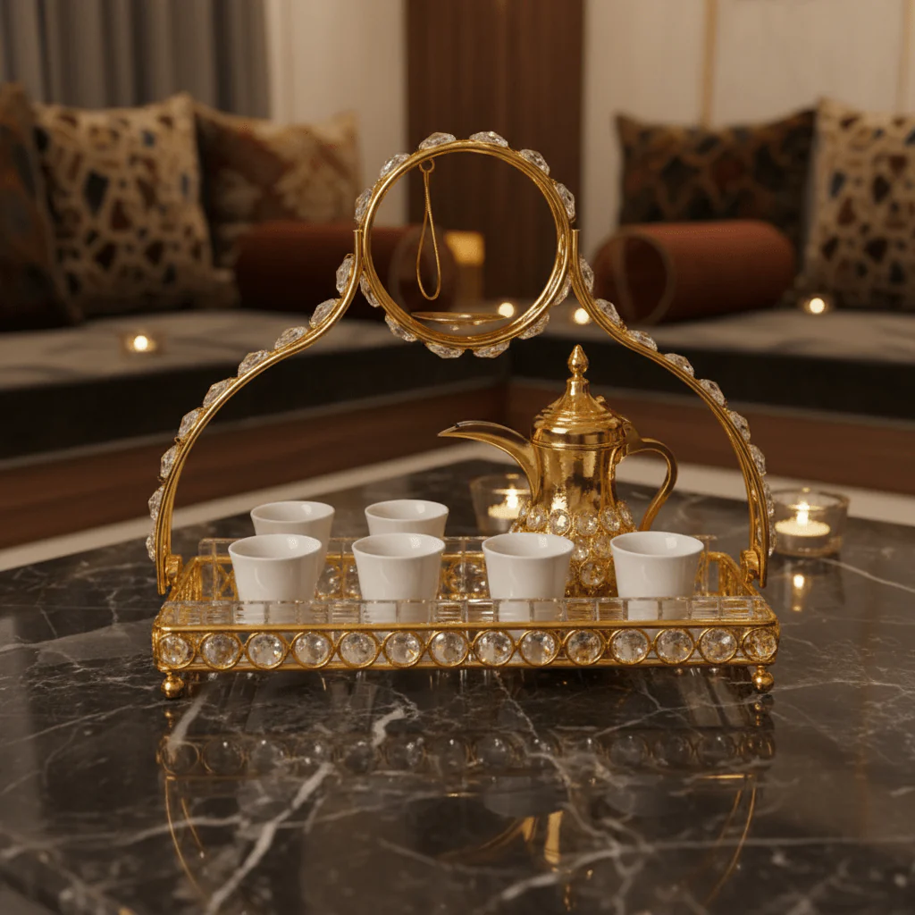 Pilsco Luxury Gold Acrylic and Metal Cawa Cup Holder with Premium Finish for Stylish Coffee Presentation – 27×8 cm - Image 2