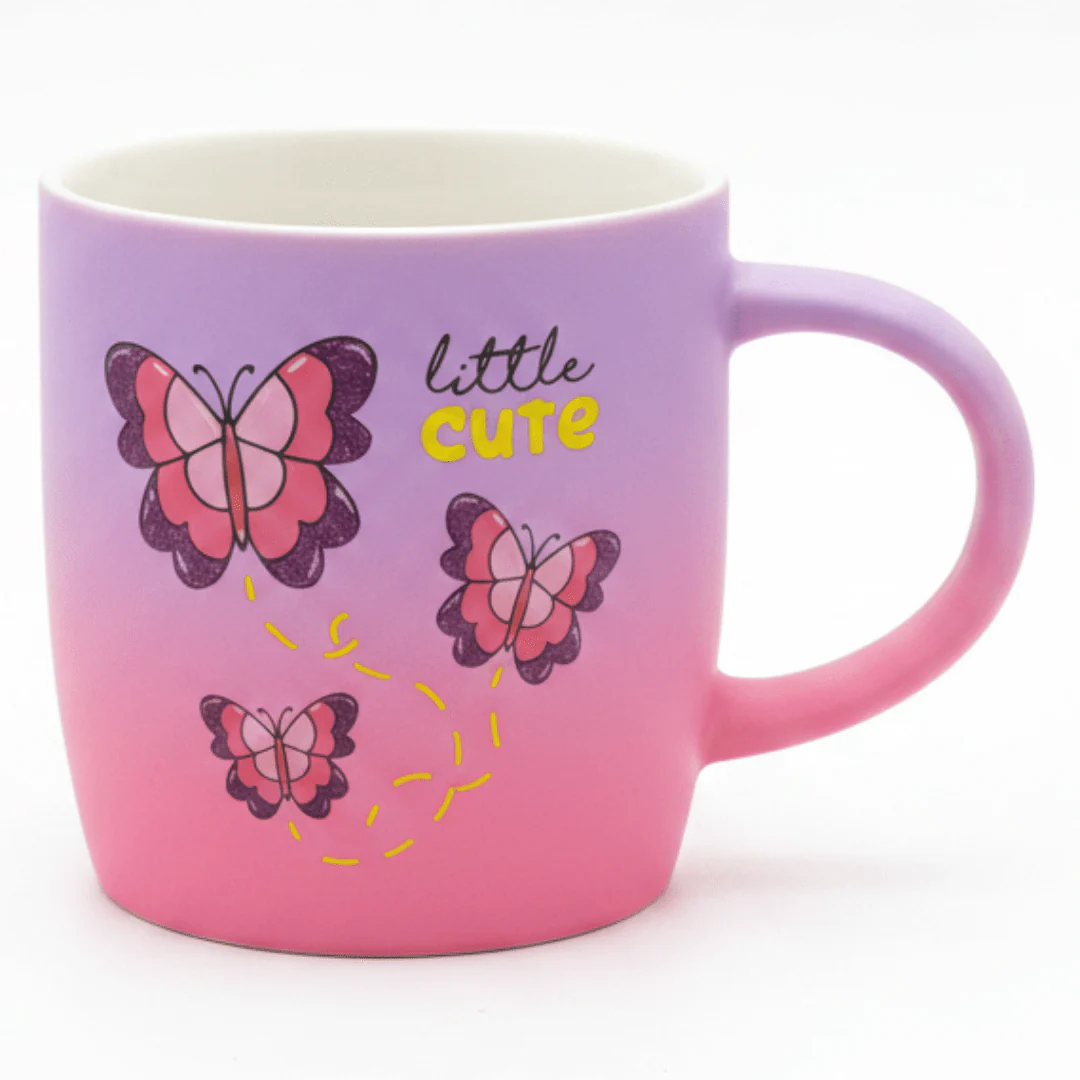 Little Cute Butterfly Ceramic Mug — Purple & Pink Ombre | 350ml