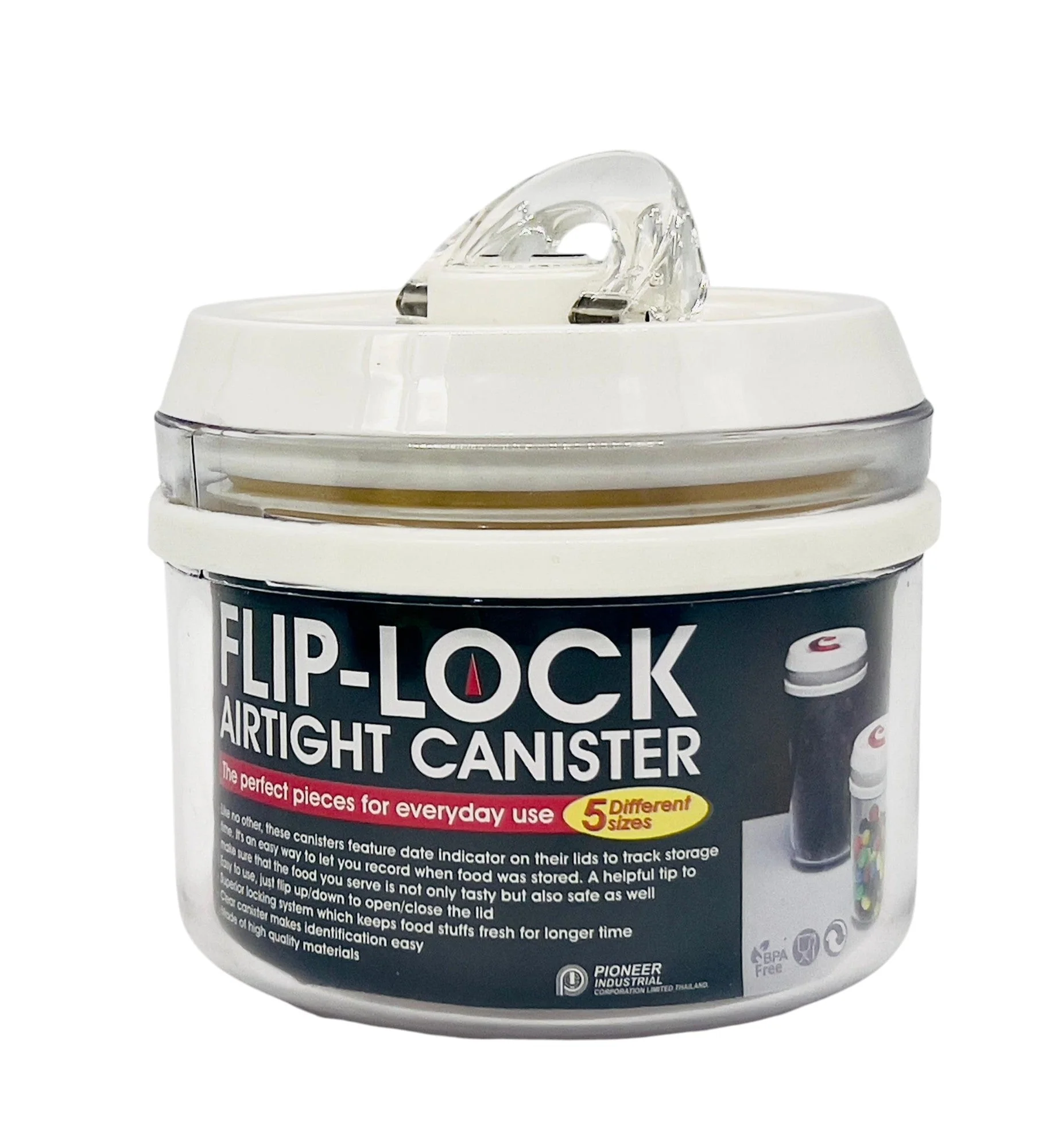 PIONEER Round Flip-Lock Air Tight Canister 680ml