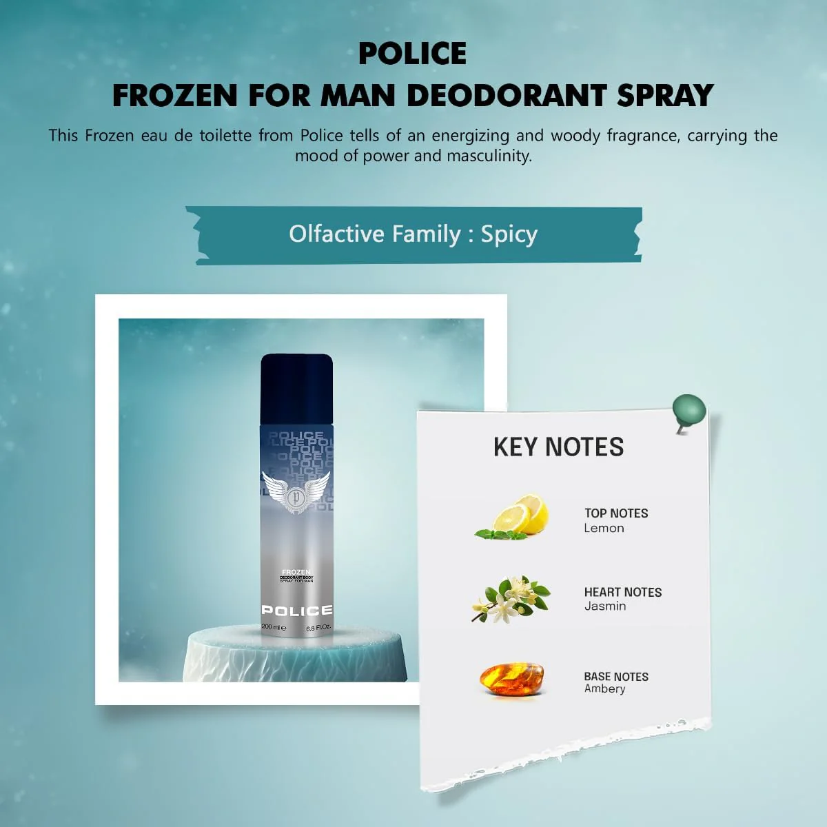 Police Frozen Deodorant Spray-(200ML) - Image 3