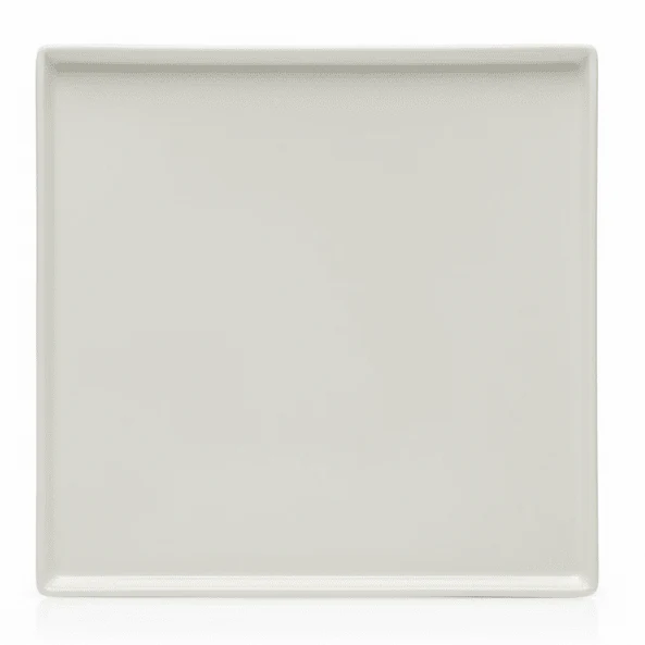 Porceletta Ivory White Square Ceramic Serving Plate – 25.4 cm Premium Elegant Dinnerware for Fine Dining & Catering