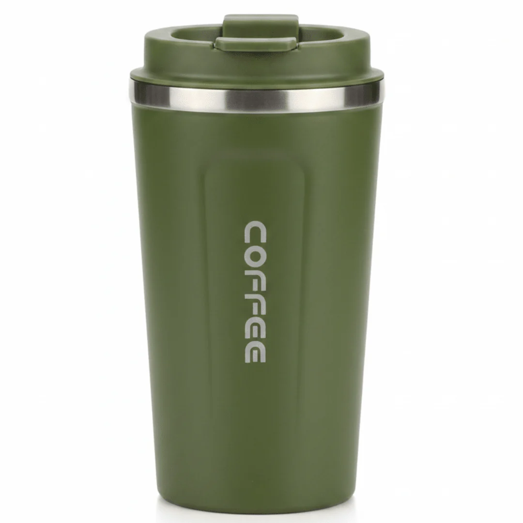 Premium Green Metal Travel Coffee Mug with Insulated Body – 510 ml