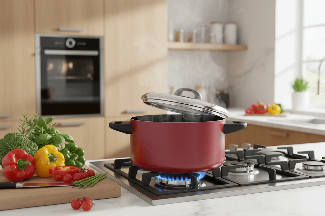 Prestige Classique 22cm Stockpot – Durable Non-Stick Cooking Pot, Red (PR21252) - Image 4