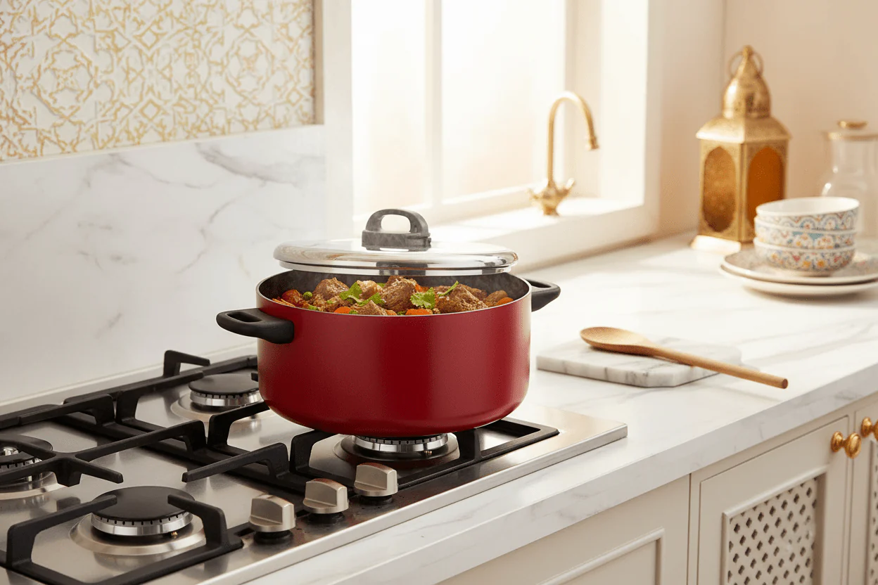 Prestige Classique 28cm Non-Stick Casserole – 3X Ultra Tough with Steel Lid, Red (PR15916) - Image 4