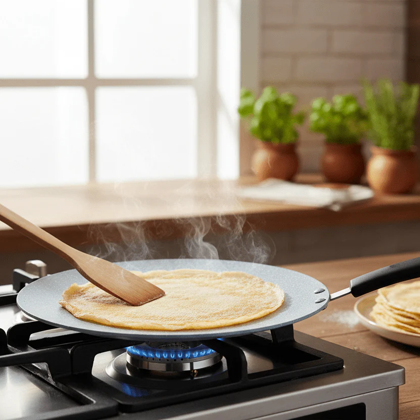 Prestige Speckled 26cm Concave Tawa – Durable Non-Stick Roti Pan, Grey (PR15874) - Image 3