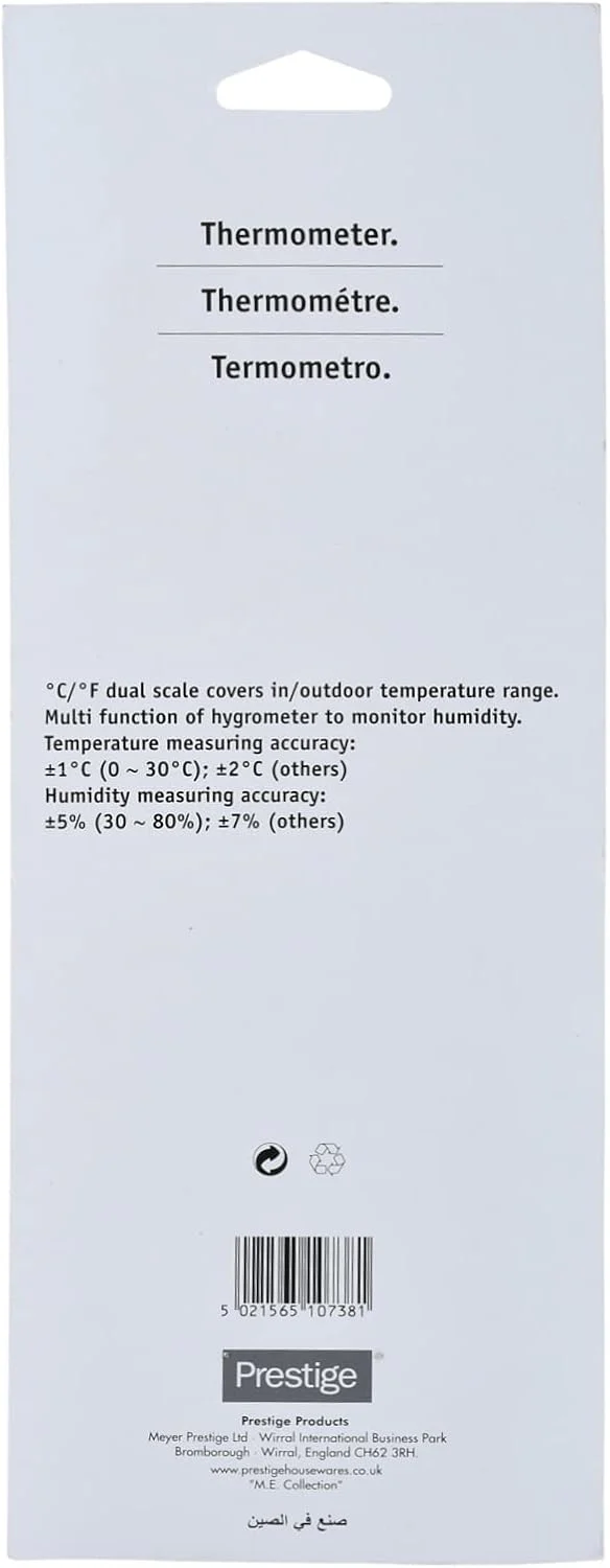 PRESTIGE Thermometer with Humidity Measuring, White - Image 3