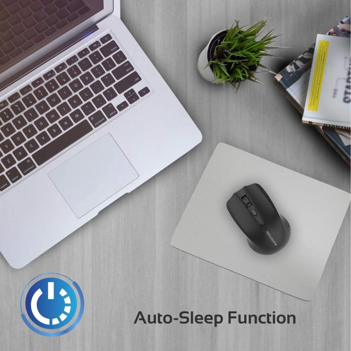Promate 2.4G Portable Optical Wireless Mouse with USB Nano Receiver 10m Working Distance, Auto Sleep Function and 3 Adjustable DPI Level, Clix 8, Black - Image 6