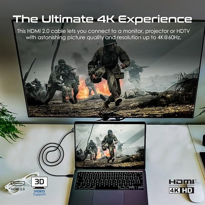 PROMATE HDMI 2.0 Cable, 4K@60Hz HDMI to HDMI Slim 5 meter Cable, ProLink4K60-500 - Image 2