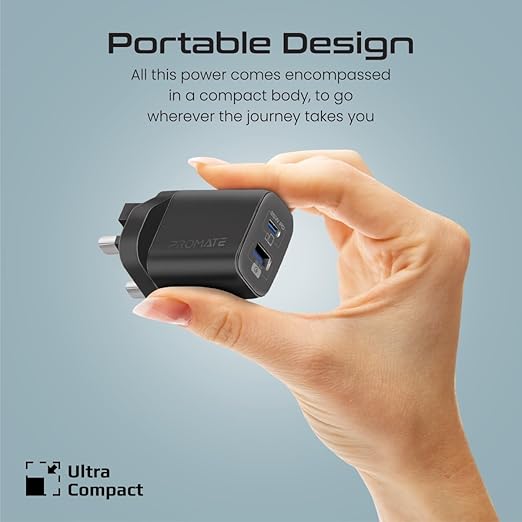 PROMATE iPhone 15 Dual Port AC Charger with USB-C to Lightning Cable, 25 Watt Power Delivery Port, 480 Mbps Data Sync, 1.2 meter Length - Image 4