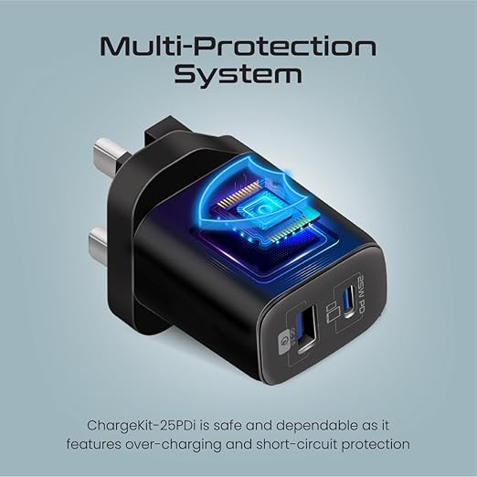 PROMATE iPhone 15 Dual Port AC Charger with USB-C to Lightning Cable, 25 Watt Power Delivery Port, 480 Mbps Data Sync, 1.2 meter Length - Image 5