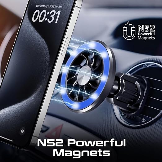 PROMATE Magnetic Car Mount, Universal Magnetic Ring AC Vent Mount Holder with N52 Powerful Magnets, 360 Degree Rotation, Multi-Angle Support, ClipMount - Image 7