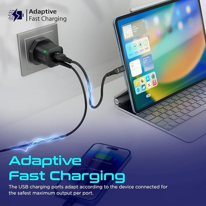 PROMATE Ultra Fast Dual Port Charger 25 Watt, Black - Image 6