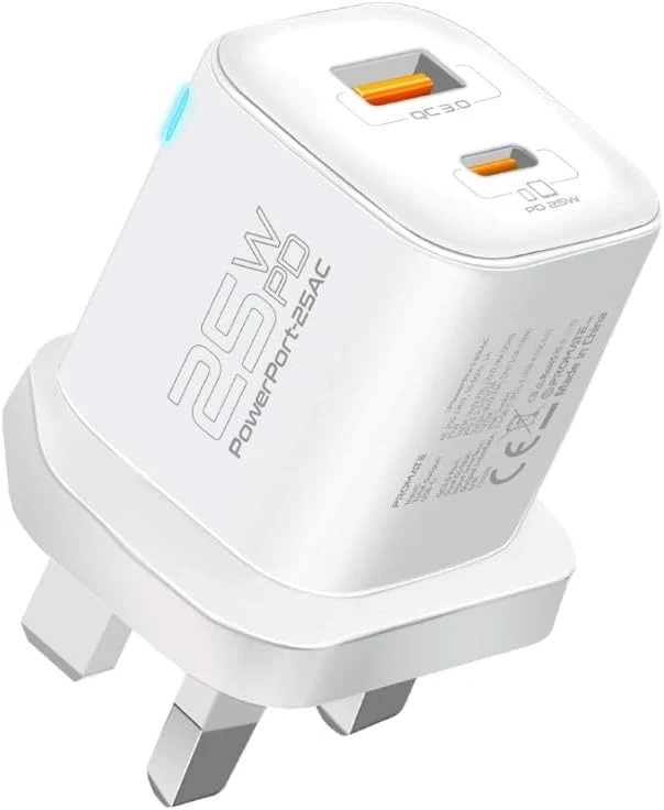 PROMATE Ultra Fast Dual Port Charger 25 Watt, White