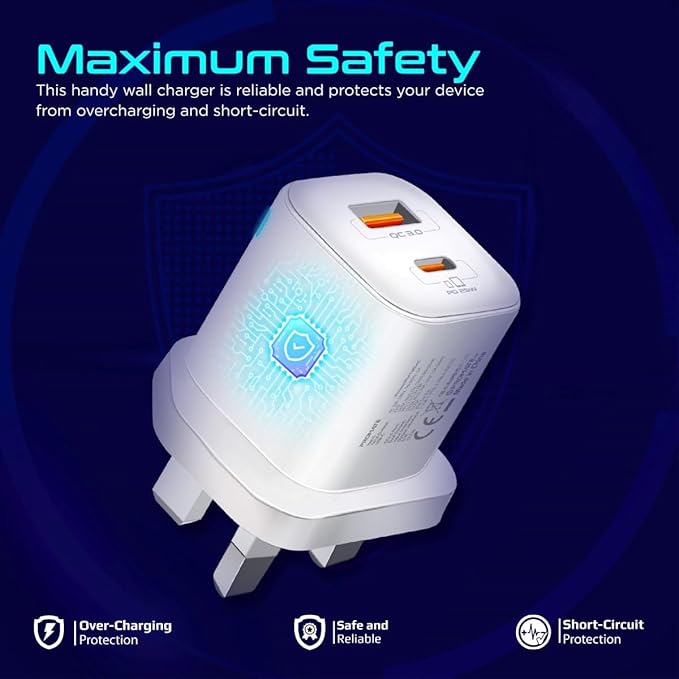 PROMATE Ultra Fast Dual Port Charger 25 Watt, White - Image 5