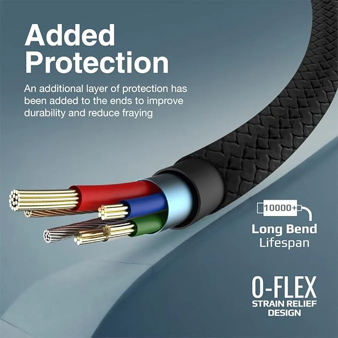 PROMATE High Tensile USB-A to Lightning Cable 1 meter, 10 Watt with 480 Mbps Data Transfer, XCord-Ai Black - Image 4