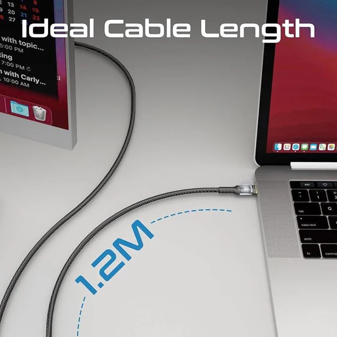 PROMATE USB-C to USB-C Cable, 1.2 meter Fast-Charging 100 Watt, LED, 480 Mbps Data Sync, LucidLine-CC120 Black - Image 6