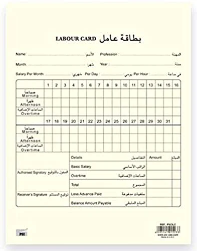 Psi Labour Wages Card