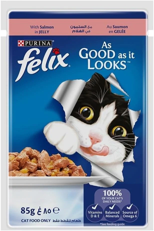 Purina Felix Adult Cat Food with Salmon in Jelly-85gram