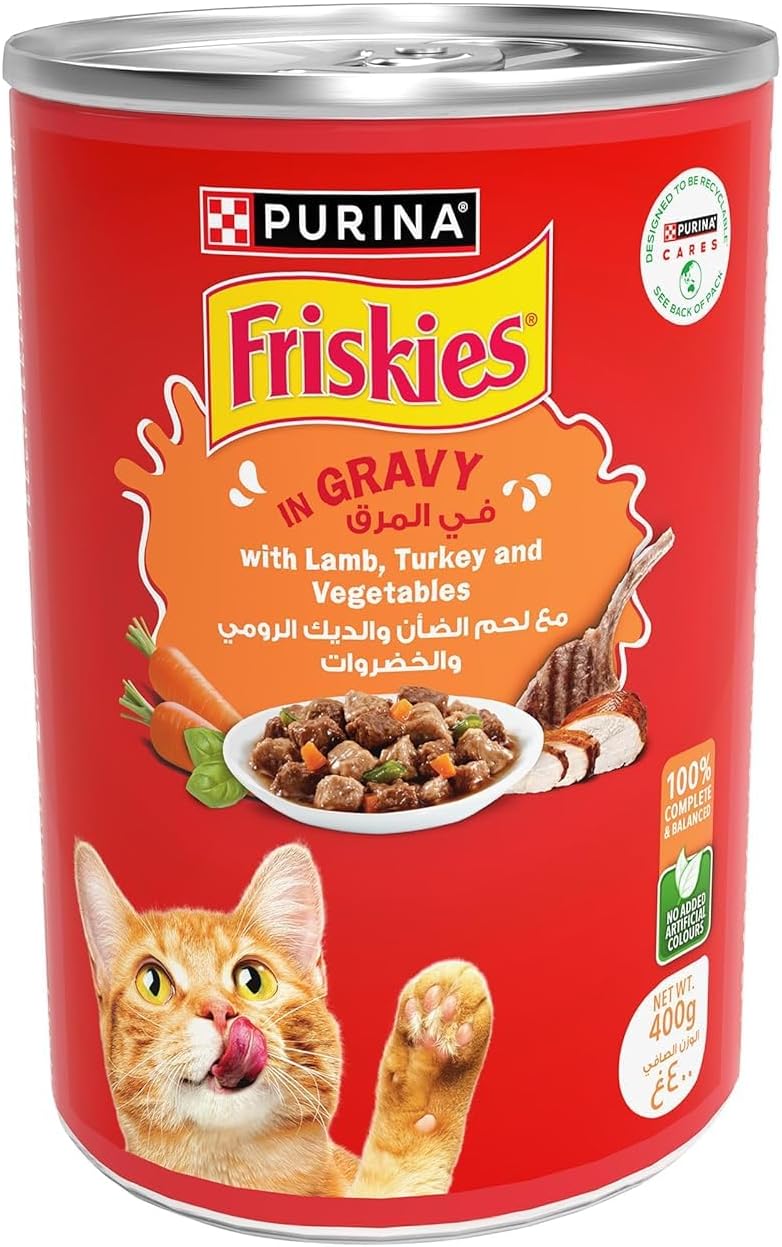 Purina Friskies Lamb, Turkey And Vegetables In Gravy Wet Cat Food 400G