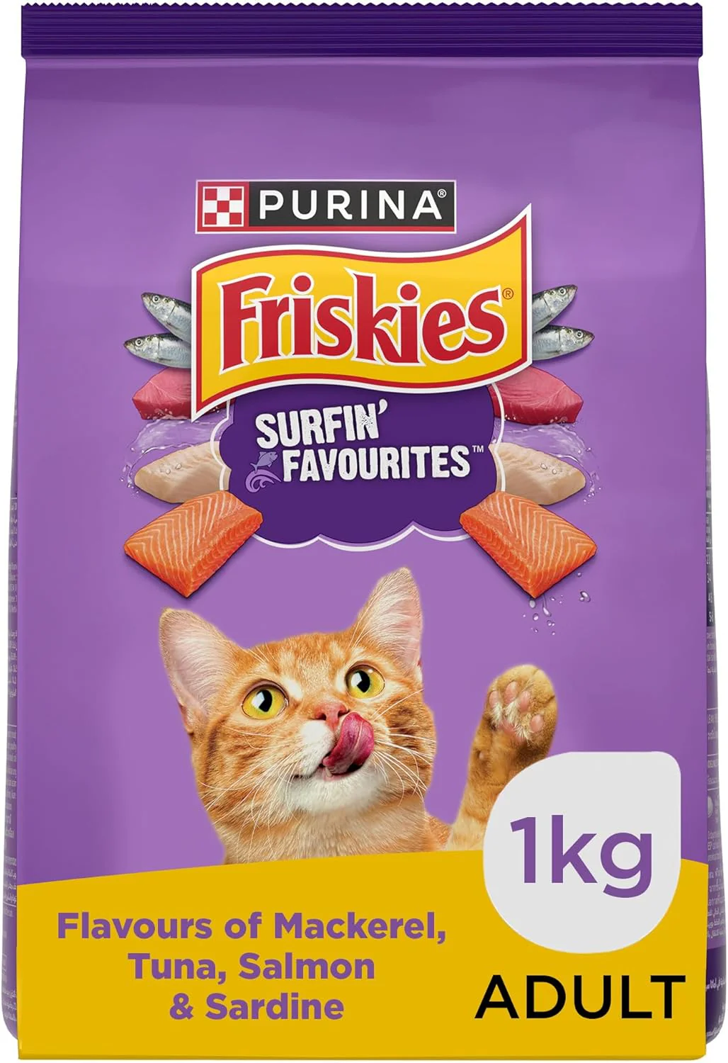 Purina Friskies Surfin Favourites Cat Dry Food - 1KG