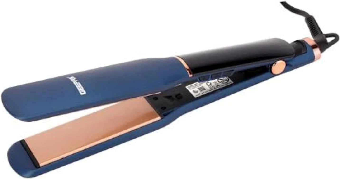 Geepas Professional Digital Hair Straightener- GHS86076/ Slim Design with Display and Ceramic Coated Plate/Lockable Handle, Adjustable Temperature Control|Perfect for Salon and at Home Styling/Blue