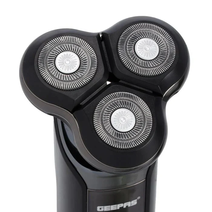 Geepas GSR57501 3-Head Rechargeable Shaver - Blue | IPX6 Waterproof, Lithium Battery | Fast Charging | Easy Cleaning | LED Indicator | Long-Lasting Motor - Image 2