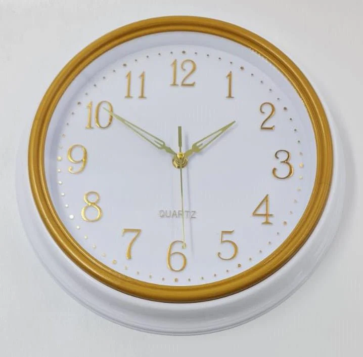 QUARTZ Round Wall Clock 30cm, Golden