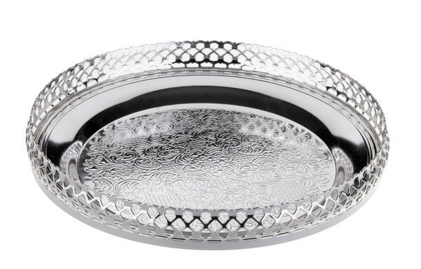 Queen Anne Small Round Tray 18.41 X 4.12cm English Silver Plate