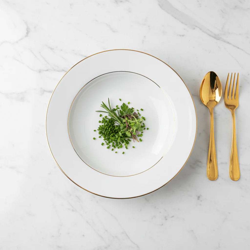 Queens White Ceramic Soup Plate with Golden Rim | 8 Inch | Premium Tableware - Image 4