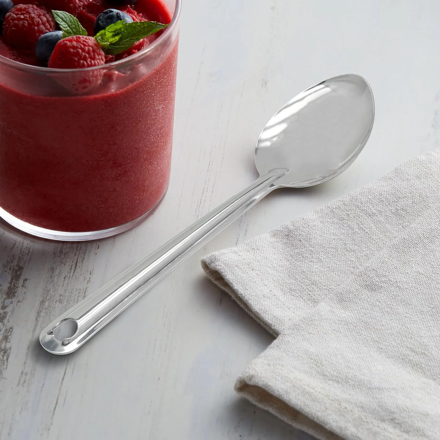 Raj 20cm Stainless Steel Basting Spoon BS0001 – Compact Cooking & Serving Spoon - Image 4