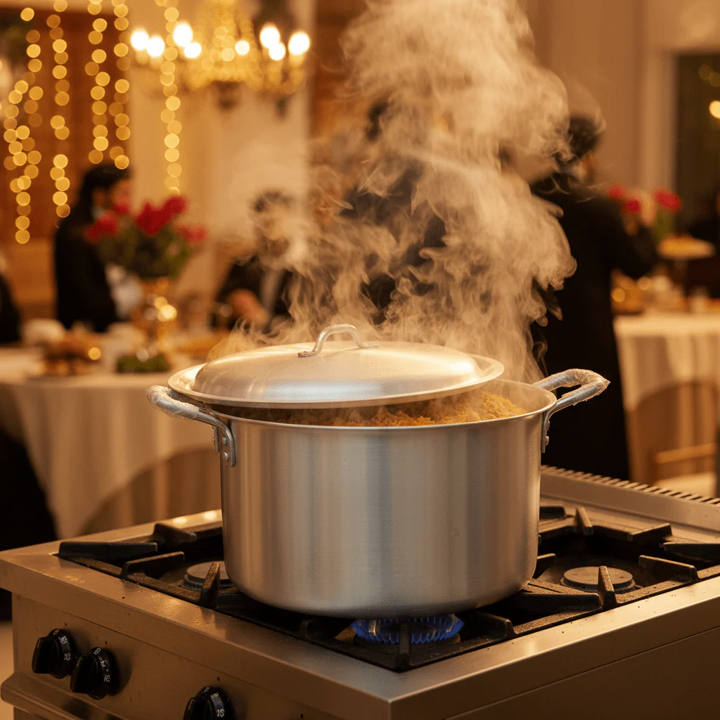 Raj Aluminium Cooking Pot with Lid 40cm*22cm - Image 2