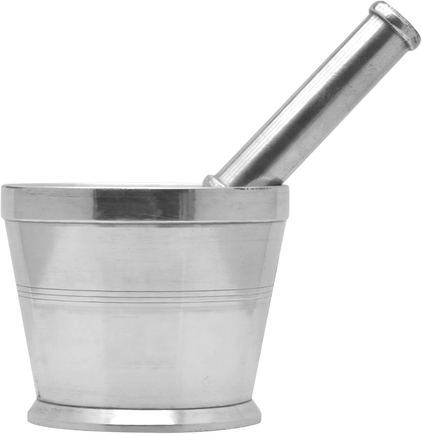 Raj Aluminium Mortar With Stand, Silver, RAM003, Garlic Crusher Manual Spices Grinder Chutney Maker Ideal for Ginger Garlic, Herbs Grinder-12CM - Image 2