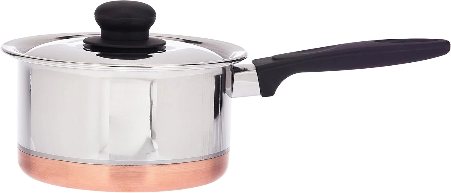 Raj Copper Bottom Saucepan Silver GCBSP3,Tea Pan Rice Pan , Sauce Pan Milk Pan Coffee Pan-18.5CM(Large) - Image 2