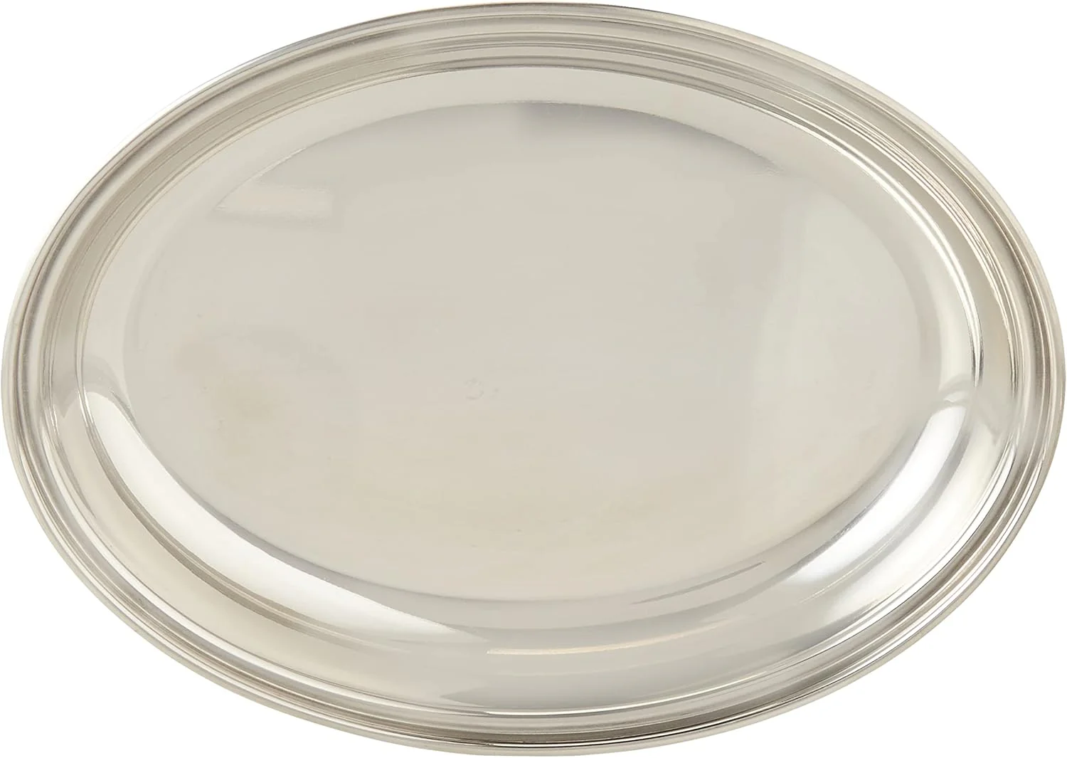 Raj Oval Stainless Steel Deep Serving Plate Silver ODP003 Soup Plate Salad Plate Dessert Plate- 22.5CM