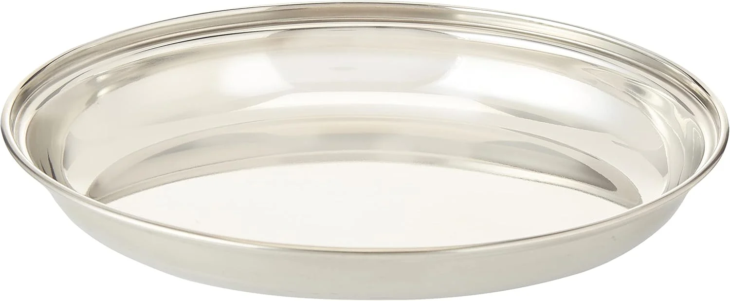 Raj Oval Stainless Steel Deep Serving Plate Silver ODP003 Soup Plate Salad Plate Dessert Plate- 22.5CM - Image 2