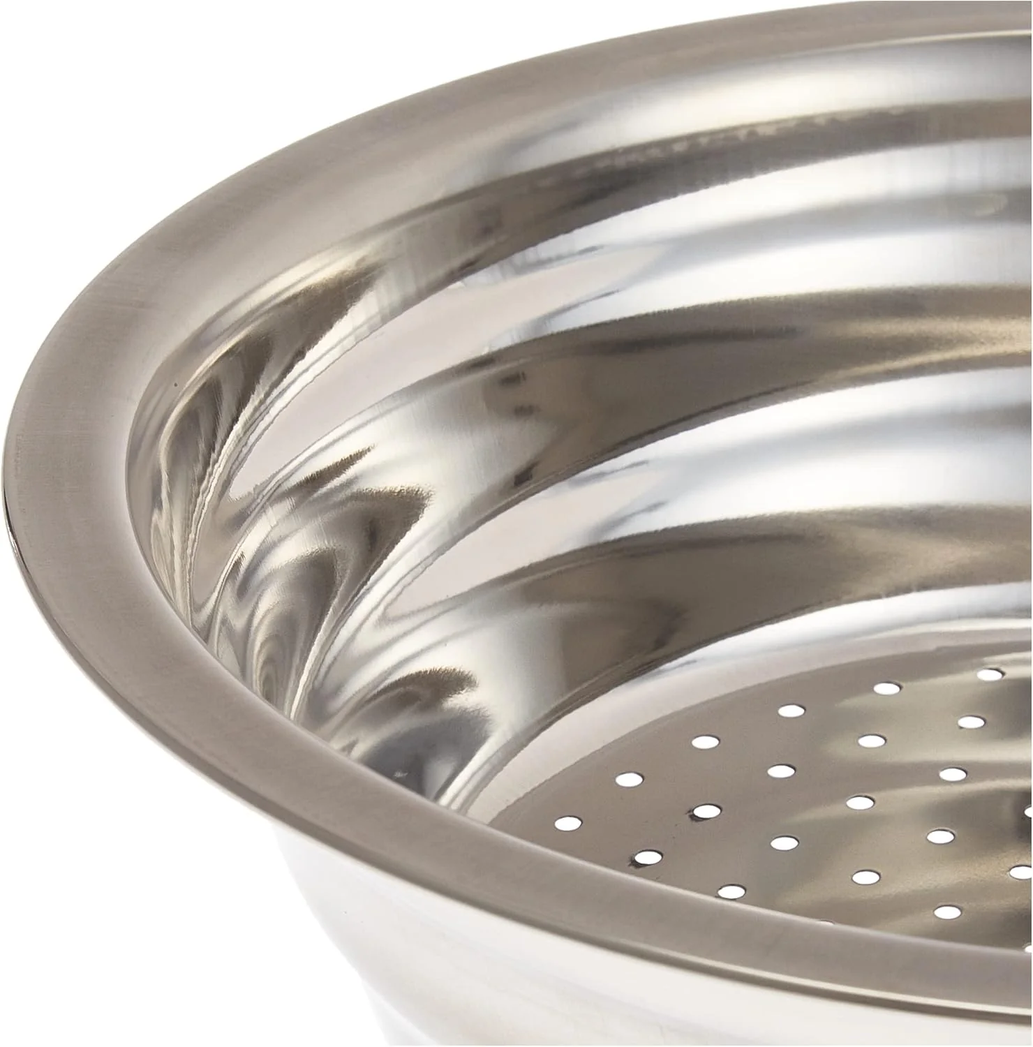 Raj Stainless Steel Boya Colander Silver SSB015 Rice Colander Vegetable Colander Fruits Colander-29.5CM - Image 4