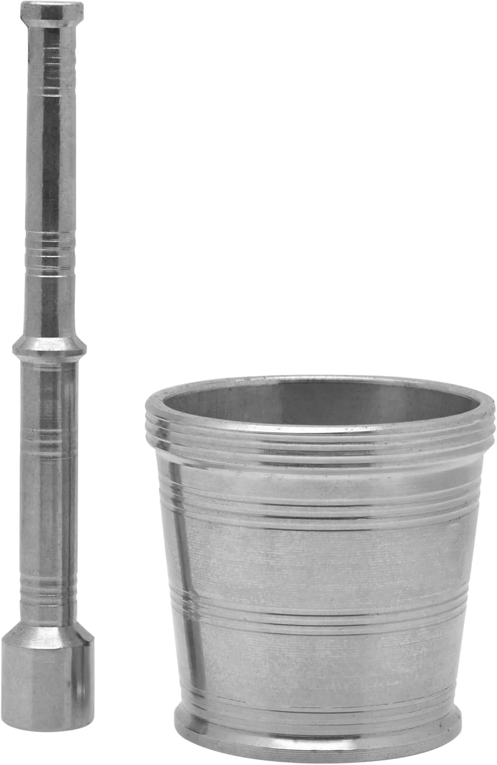 Raj Stainless Steel Mortar SM0004, Garlic Crusher , Manual Spices Grinder Chutney Maker Ideal for Ginger Garlic, Herbs Grinder-8.5CM(Large) - Image 5