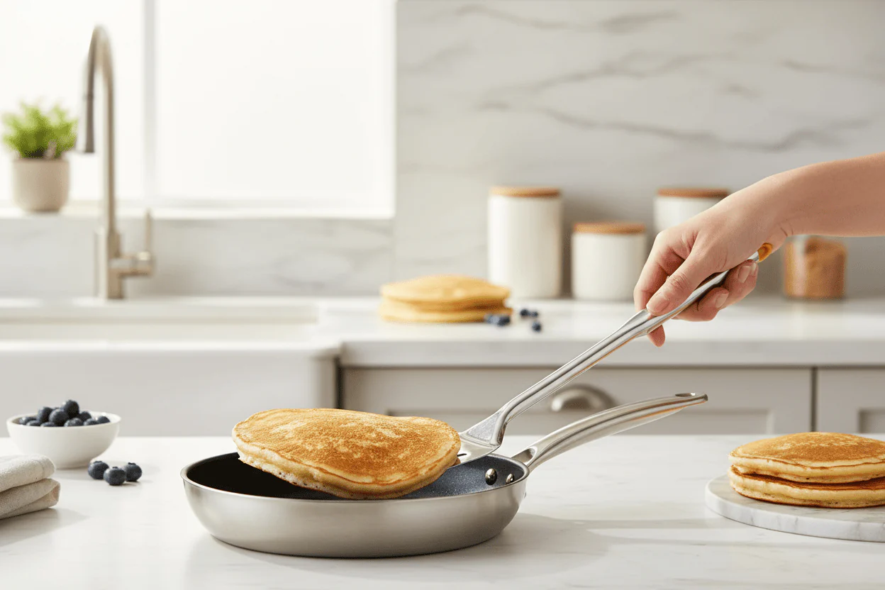 Raj Stainless Steel Queen Slotted Turner 36 cm VQST01 – Pancake & Omelette Flipper - Image 5