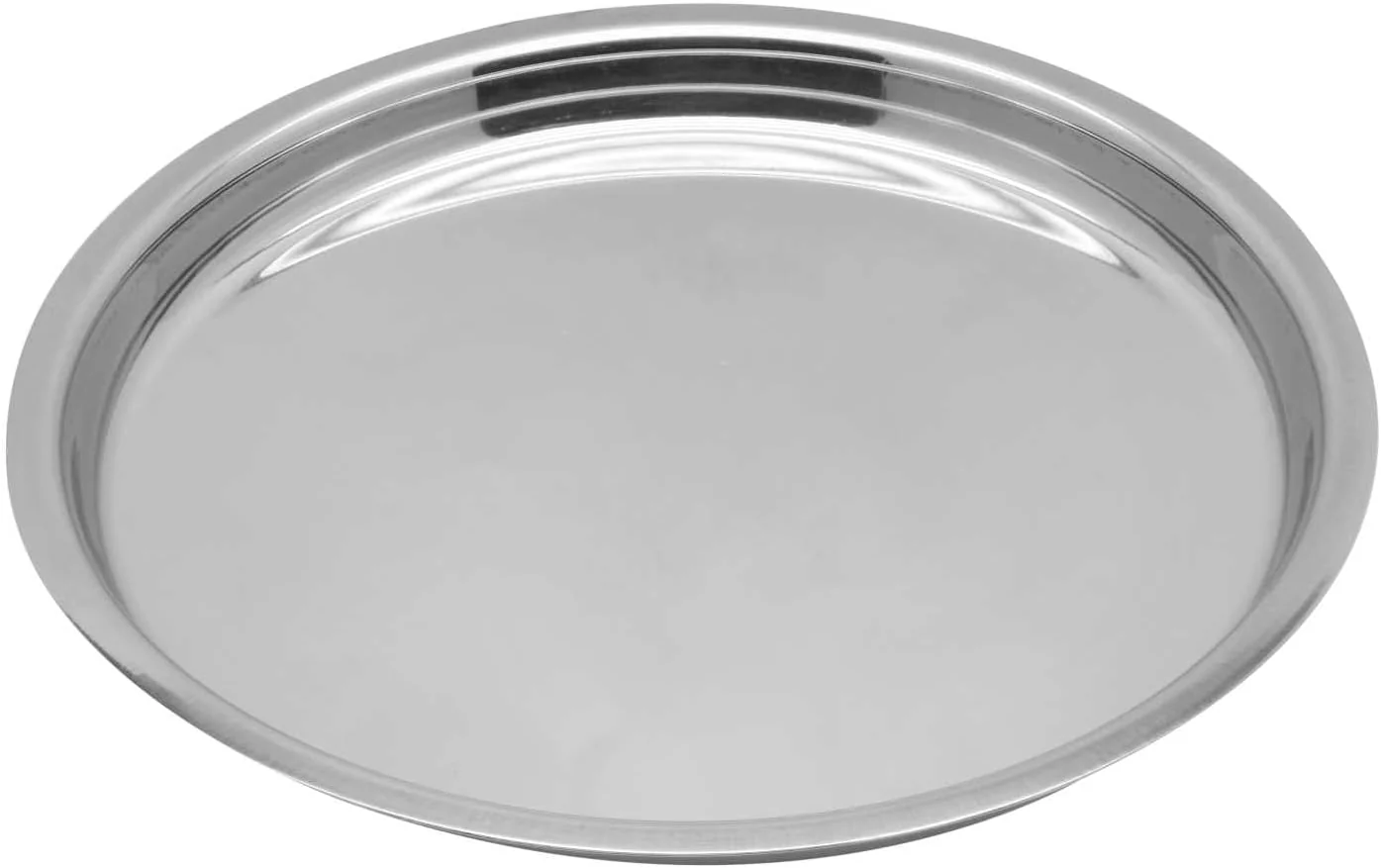 Raj Stainless Steel Round Dinner Plate Silver TP0012 Serveware Rice Plate-28CM