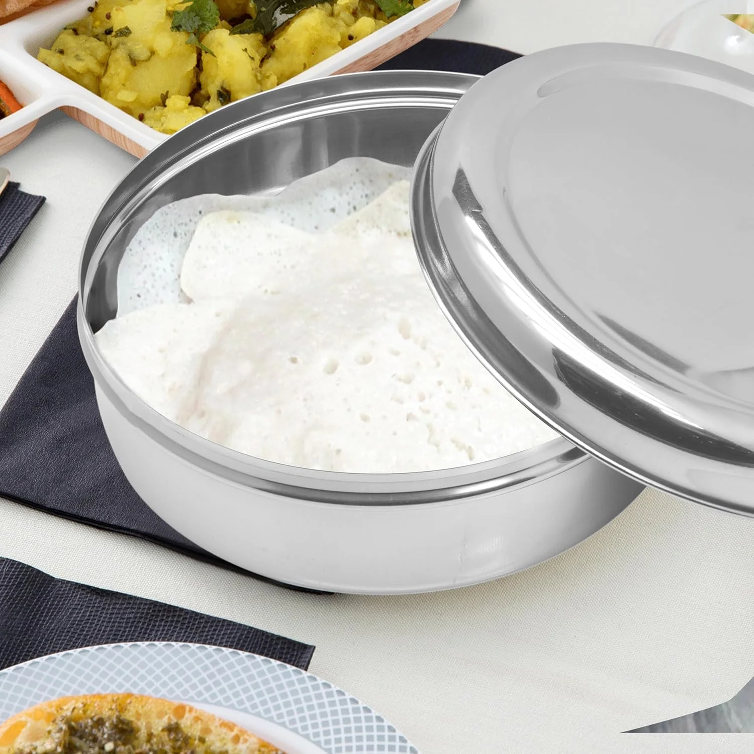 Raj Stainless Steel Storage Box PD0010 Nuts Bowl Food Container Serving Bowl Lunch Box-17.5CM - Image 4