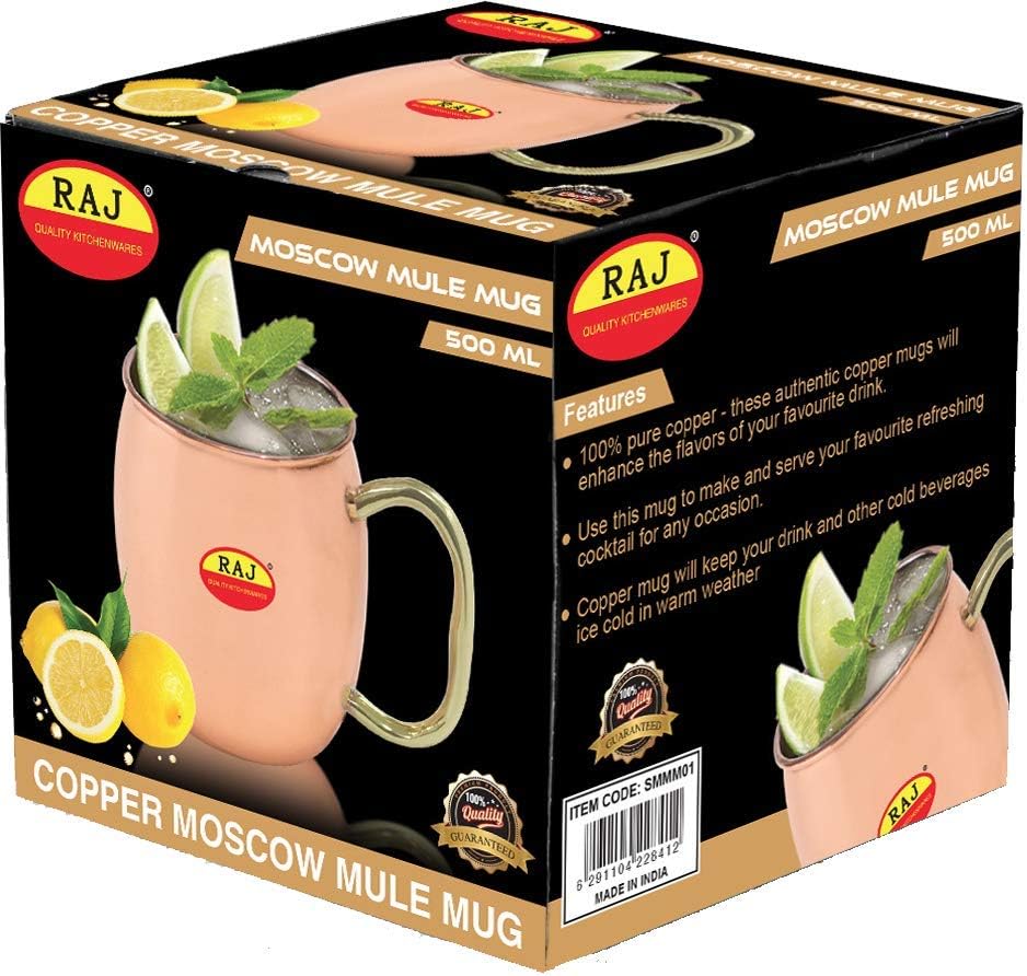 Raj Steel Copper Plated Moscow Mule Mug SMMM01 Cocktail Mug  Barware Juice Mug-500ML - Image 4