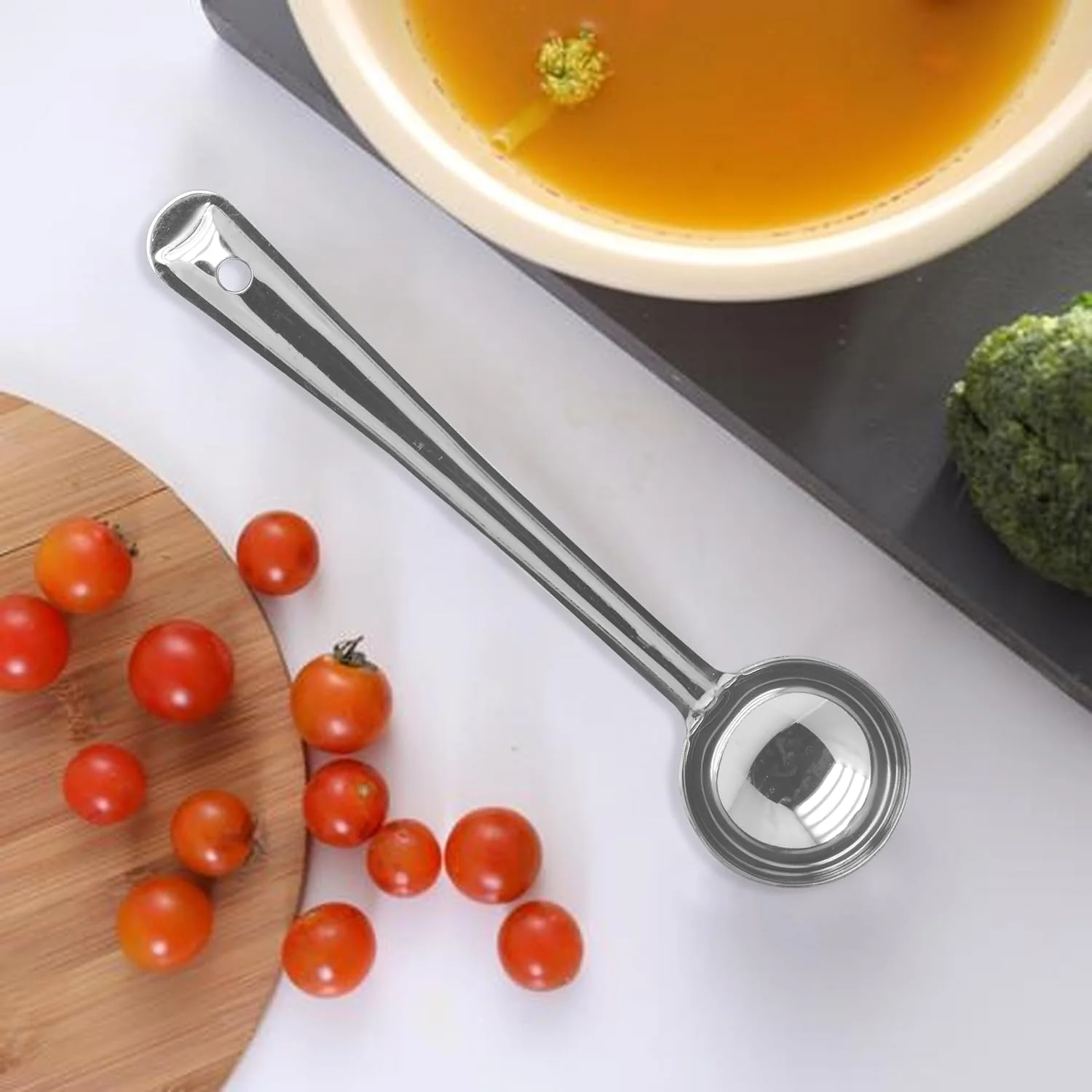 Raj Steel Flare Ladle 28cm FL0003 – Soup, Curry & Milk Serving Ladle - Image 2
