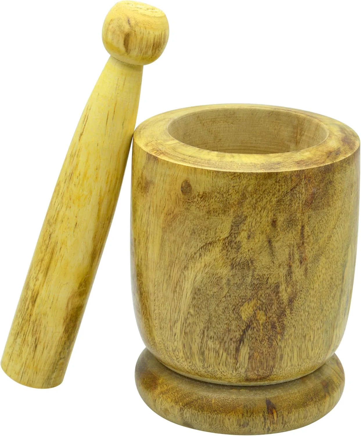 Raj Wooden Mortar And Pestle Set Wooden WMO003, Garlic Crusher , Manual Spices Grinder Chutney Maker Ideal for Ginger Garlic, Herbs Grinder-12CM - Image 5