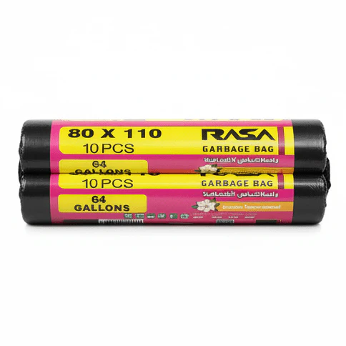 Rasa Black Heavy-Duty Garbage Bags 64 Gallon 80x110 cm – 10 Bags x Pack of 2